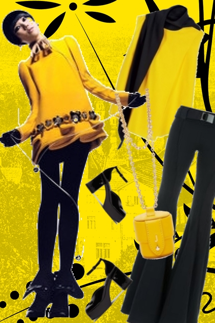 Black and yellow - combinação de moda