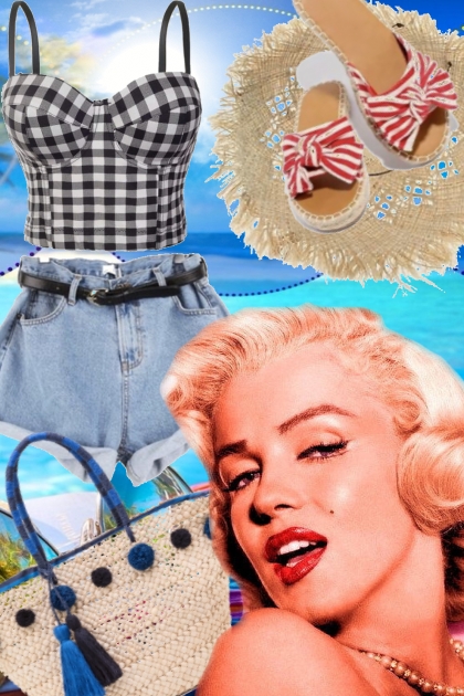 Marilyn at the beach- Modna kombinacija