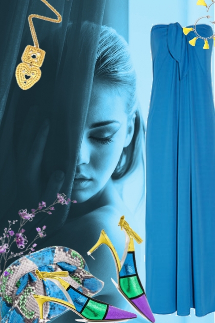 Blue dress 2-6- Modna kombinacija