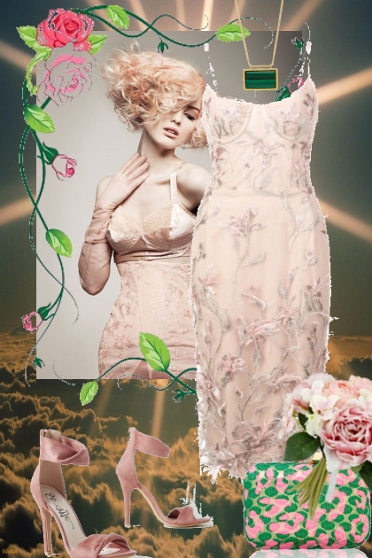 Rosa kjole 5-6- combinação de moda