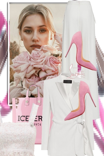 Lys dress og rosa tilbehør- Fashion set