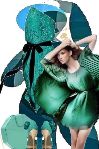 Turkisgrønn kjole 22- Fashion set