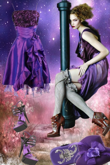 Purple dress 30- Modekombination