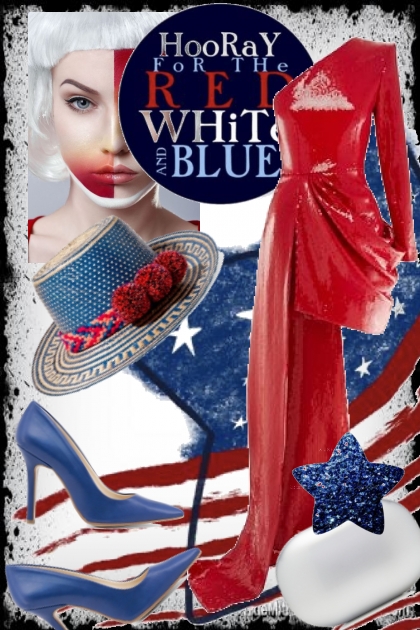 Red-white-blue 3- combinação de moda