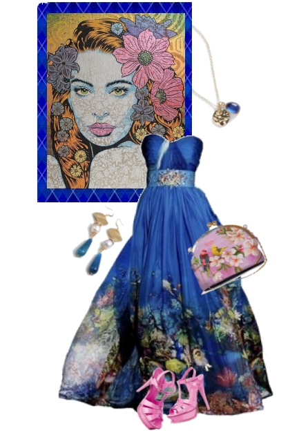 Blue gown 14-7- combinação de moda