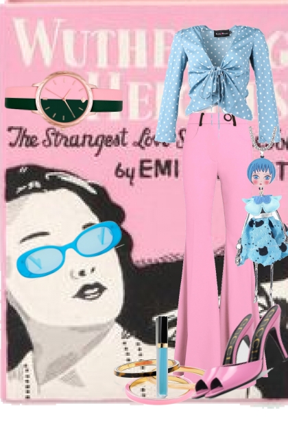 Rosa bukse og blå topp - Combinaciónde moda