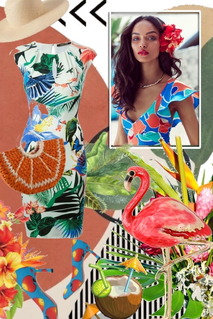 Tropical print 4-8- Fashion set