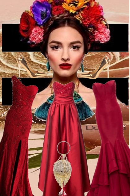 3 røde kjoler - Combinazione di moda