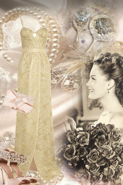 Vintage sid kjole- Modna kombinacija