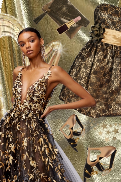 Gold dress 23- Modekombination