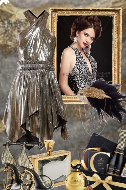 Metallic dress 4- Модное сочетание