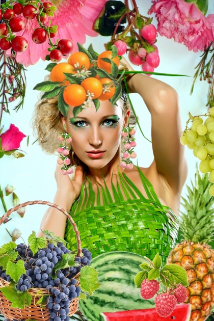 Frukter og blomster- Modekombination