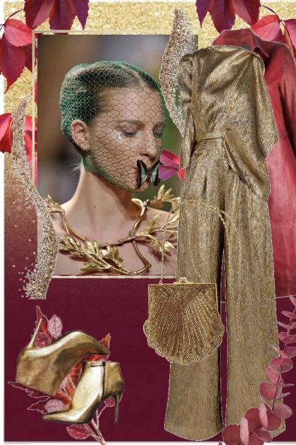 Gull og burgunder - Combinazione di moda