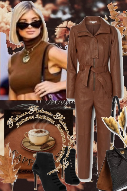 Brown jumpsuit- Fashion set