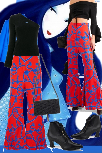 Bukse med geometrisk mønster - Fashion set