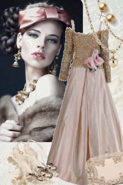 Lys lilla/brun sid kjole- Modna kombinacija