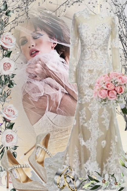 Brudekjole med blonder- Fashion set