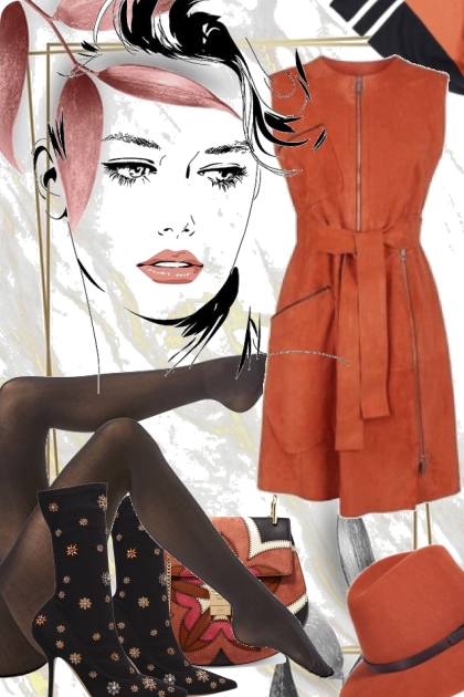Semsket brun kjole - Модное сочетание