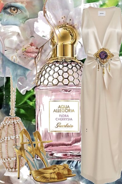 Lys lilla kjole med gullsko- Модное сочетание