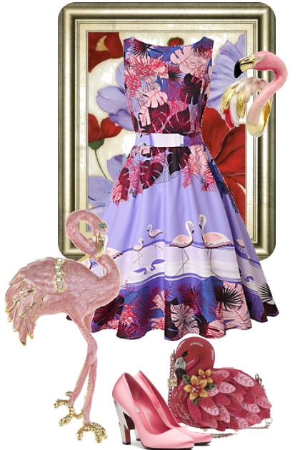 Flamingo dress- Combinazione di moda