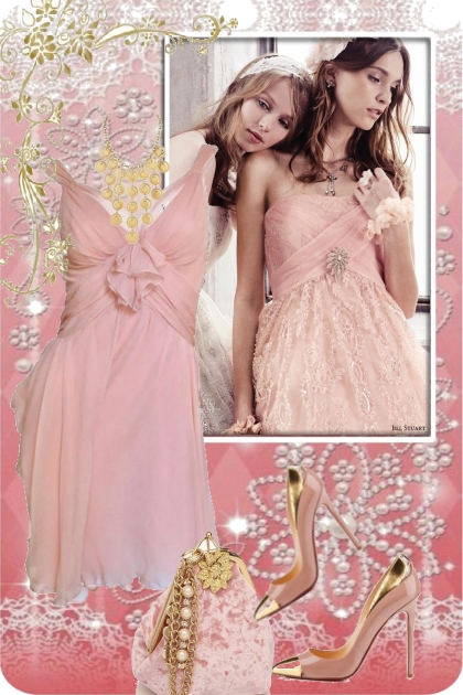 Lys rosa kjole 4- combinação de moda