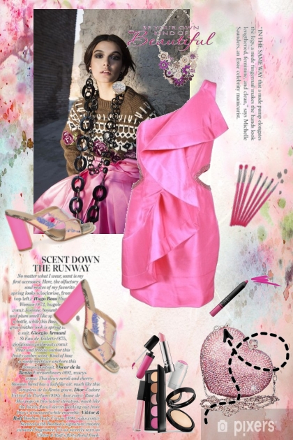Rosa kjole 5-1- Combinazione di moda