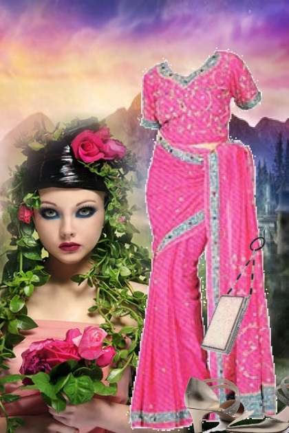 Rosa/sølv kjole- Modna kombinacija