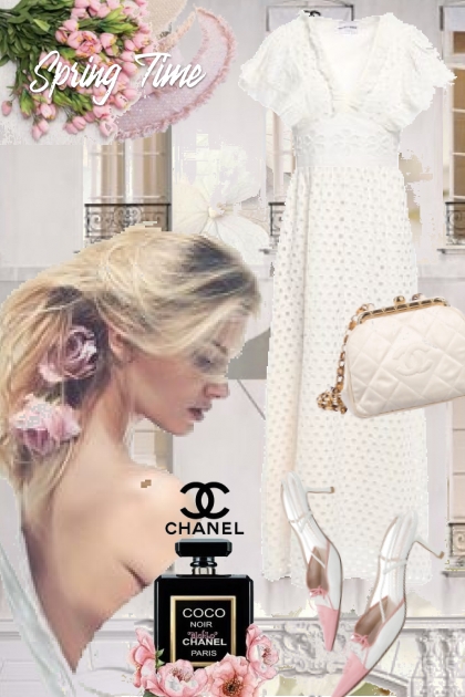 Hvit Chanel kjole - Modna kombinacija
