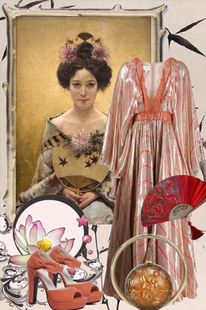 Lys rosa kimono- Fashion set
