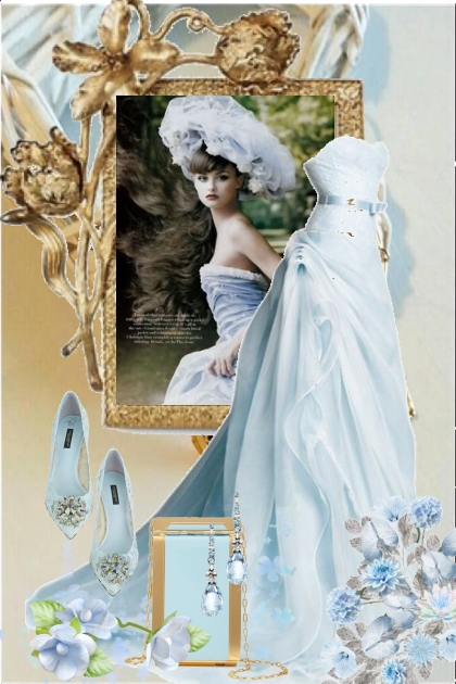 Lys blå sid kjole 2- Modna kombinacija