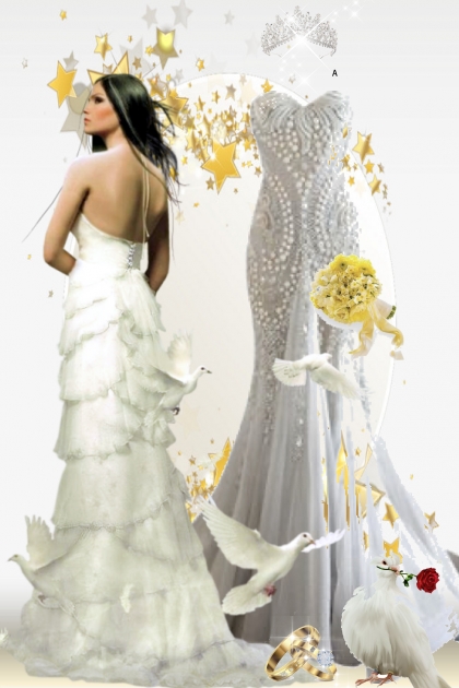 Brudekjole med perler