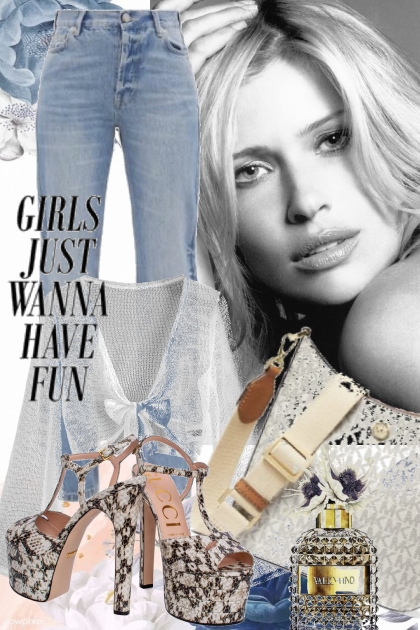 Jeans og hvit topp 5- Combinazione di moda