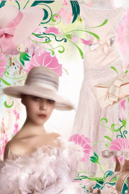 Sid rosa kjole og hatt- Модное сочетание