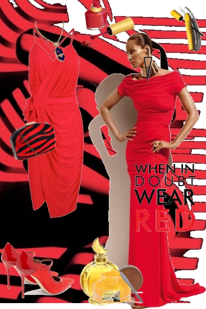 Rød kjole 24- combinação de moda
