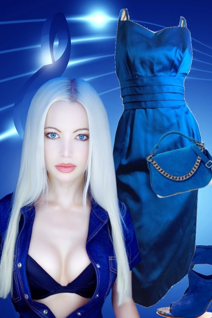 Blue dress 5- Modekombination