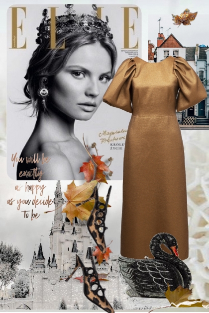 Brun silkekjole- Модное сочетание
