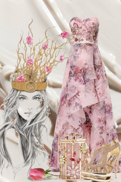 Lys lilla kjole med blomster 5- Combinazione di moda