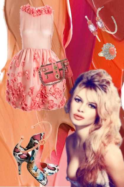Aprikosfarget kjole 2209- Modna kombinacija