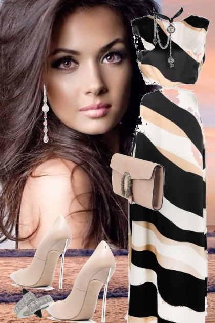 Stripet kjole 2290- Модное сочетание