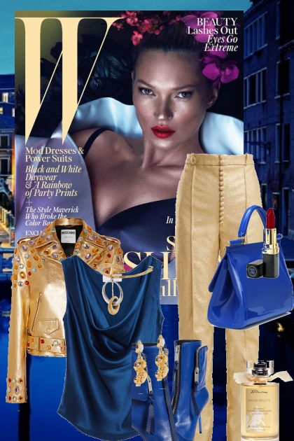 Antrekk i gull og blått 6776- Модное сочетание