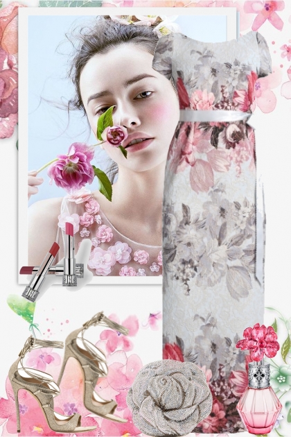 Kjole med blomster 4534- Модное сочетание