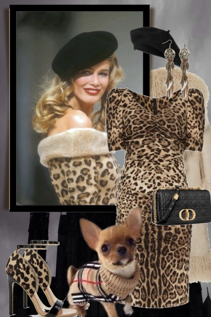 Leopard-mønstret kjole - combinação de moda