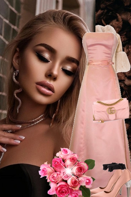 Lys rosa sid kjole 443- combinação de moda