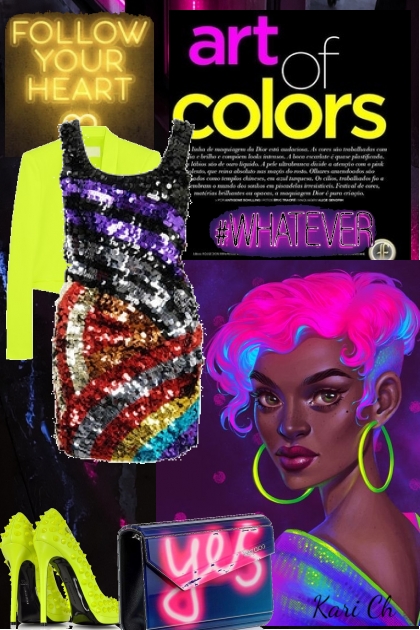 Metallic kjole og neonfarget jakke 11- Kreacja