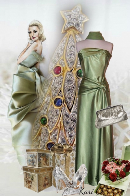 Grønn julekjole 223- Fashion set
