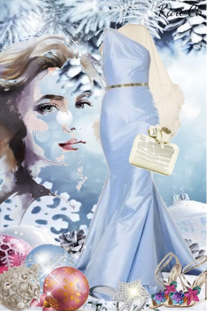 Lys blå sid kjole og cape 223- Модное сочетание