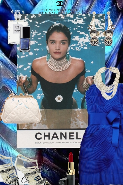 Blå Chanel kjole - Combinazione di moda