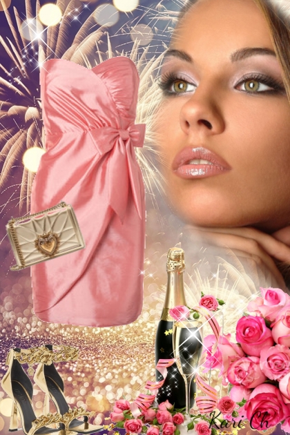 Rosa kjole 2998- Modna kombinacija