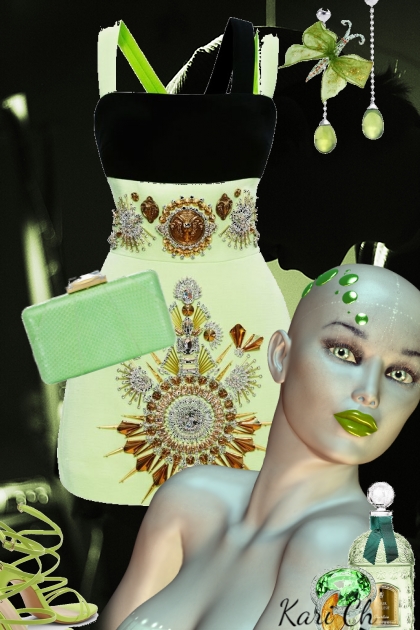 Green dress 11- Modekombination