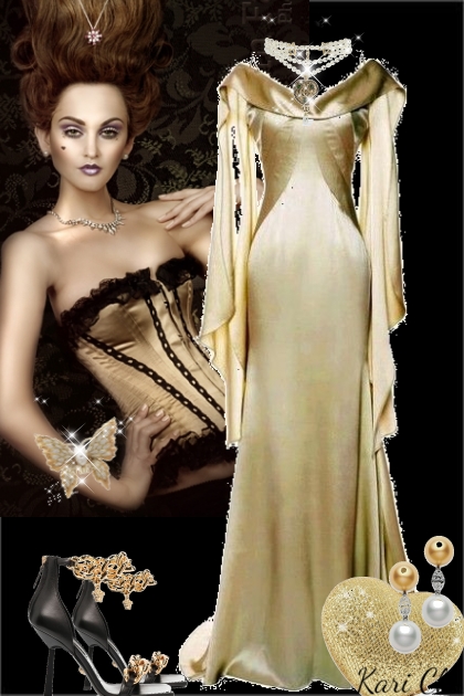 Sid kjole i gull 92234- Fashion set